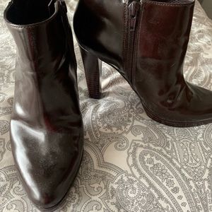 Platform ankle boots. Chocolate brown. Like new
